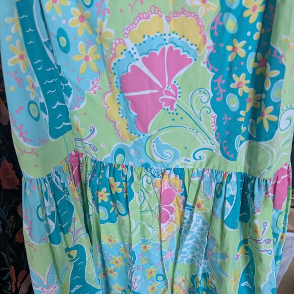 Vintage Lilly Pulitzer Joss Dress in "Southern Belle" Peacock Print - Picture 3 of 4